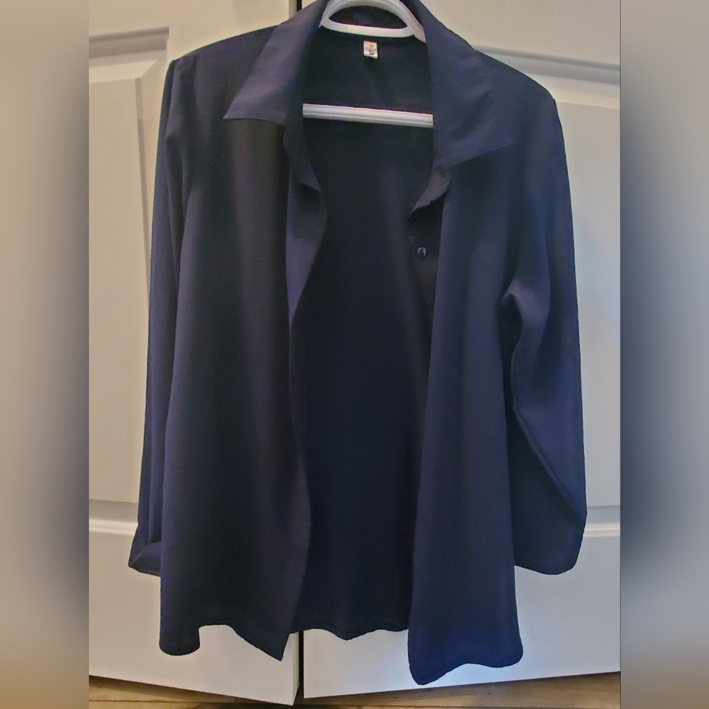 Amazon Blue Blouse Elegant Top